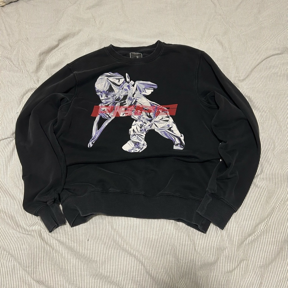 PRPS Black Crewneck Sweater with Graphic Design